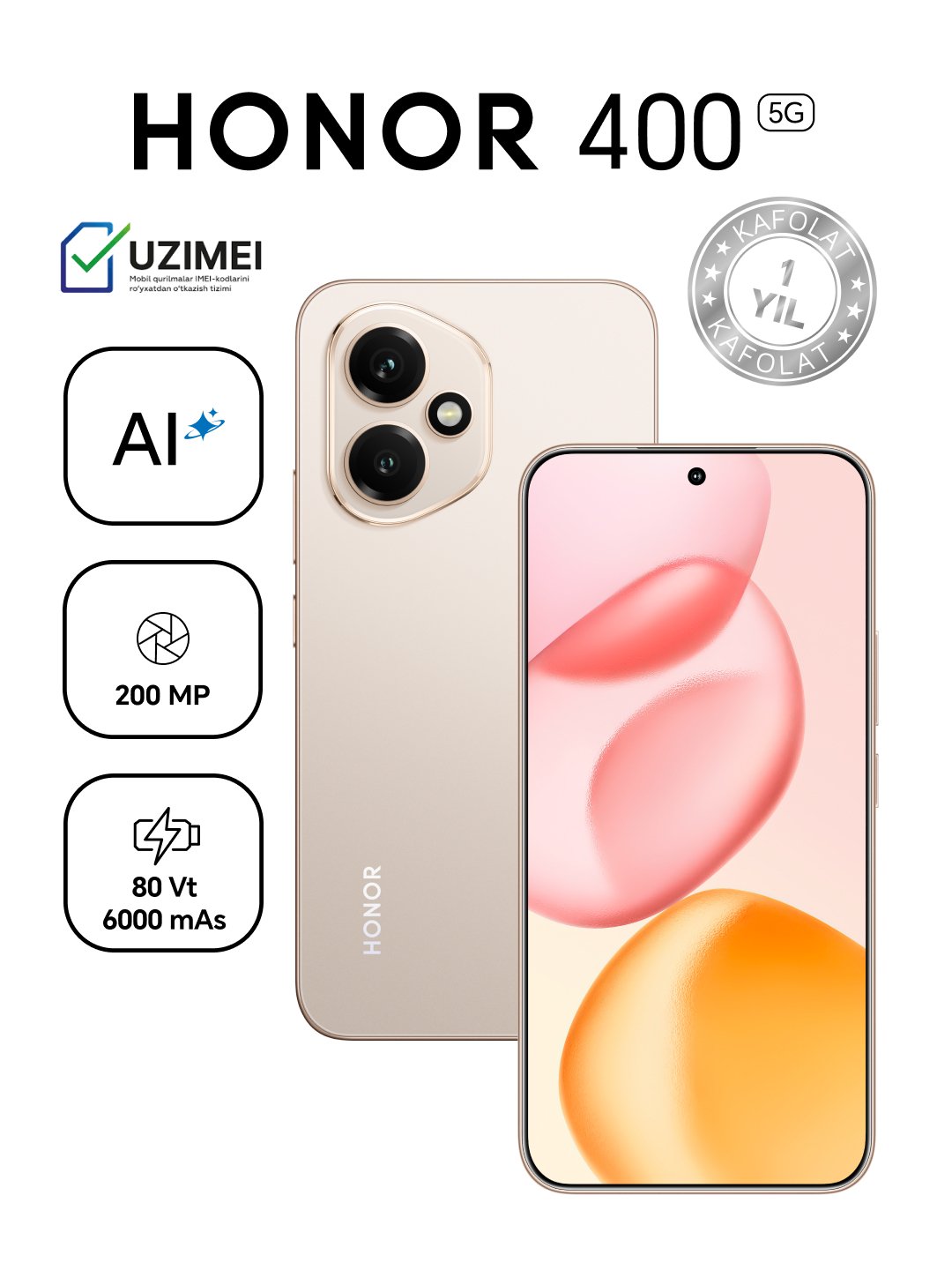Smartfon Honor 400 8/256 GB Gold