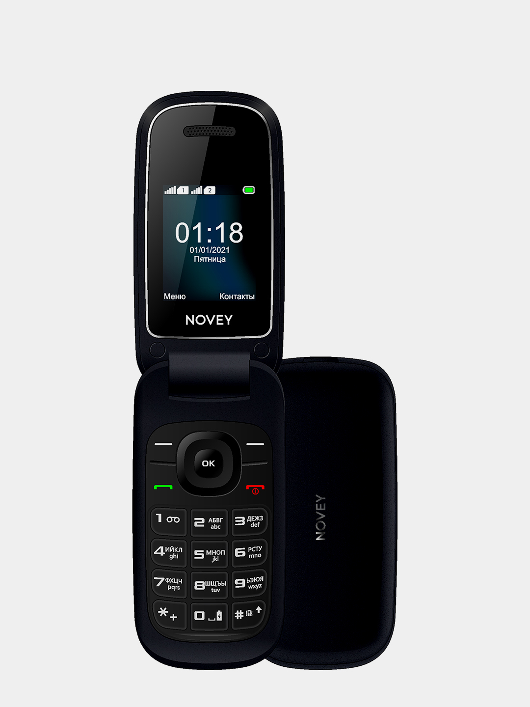 Knopkali telefon Novey 118i Qora